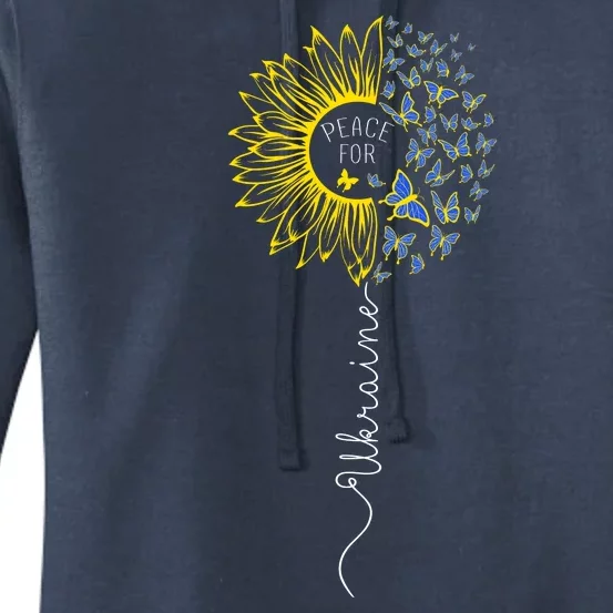 Peace Sunflower Butterflies Flag Support Women's Pullover Hoodie