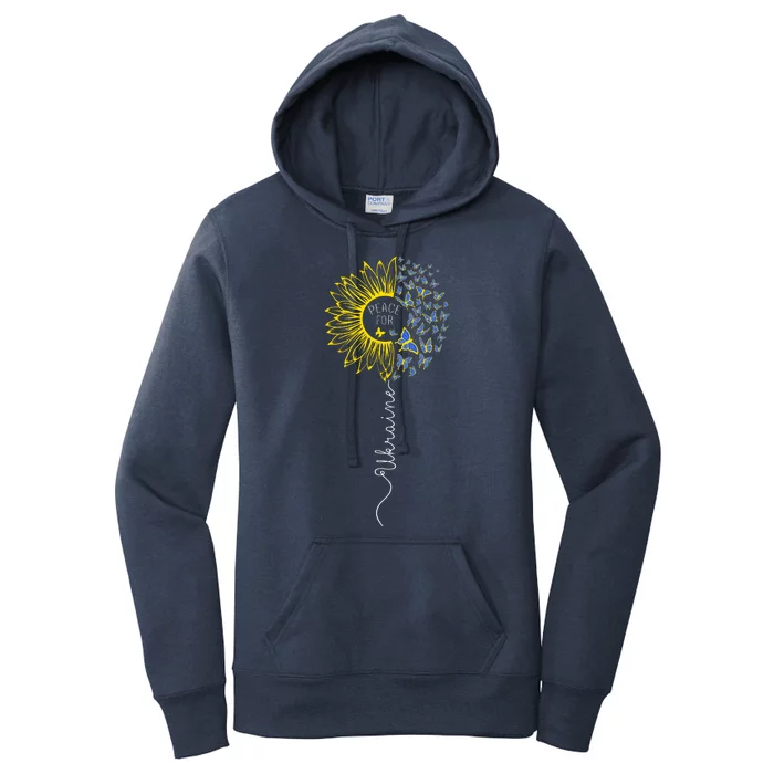 Peace Sunflower Butterflies Flag Support Women's Pullover Hoodie