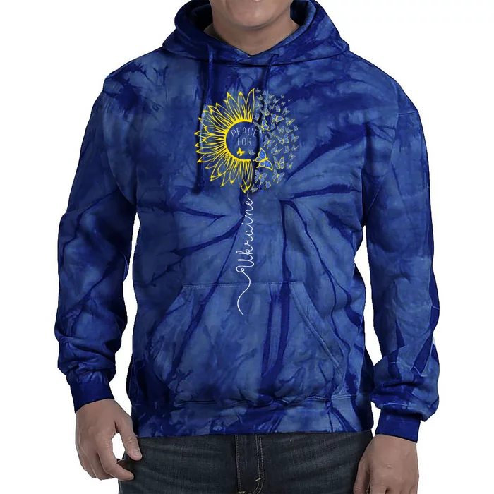 Peace Sunflower Butterflies Flag Support Tie Dye Hoodie