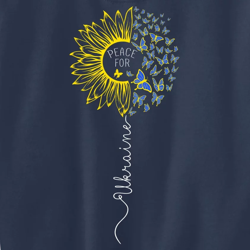 Peace Sunflower Butterflies Flag Support Kids Sweatshirt