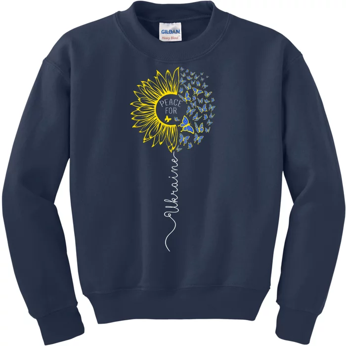 Peace Sunflower Butterflies Flag Support Kids Sweatshirt