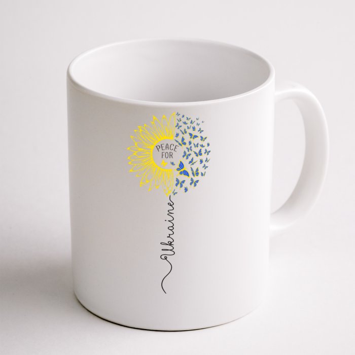 Peace Sunflower Butterflies Flag Support Front & Back Coffee Mug