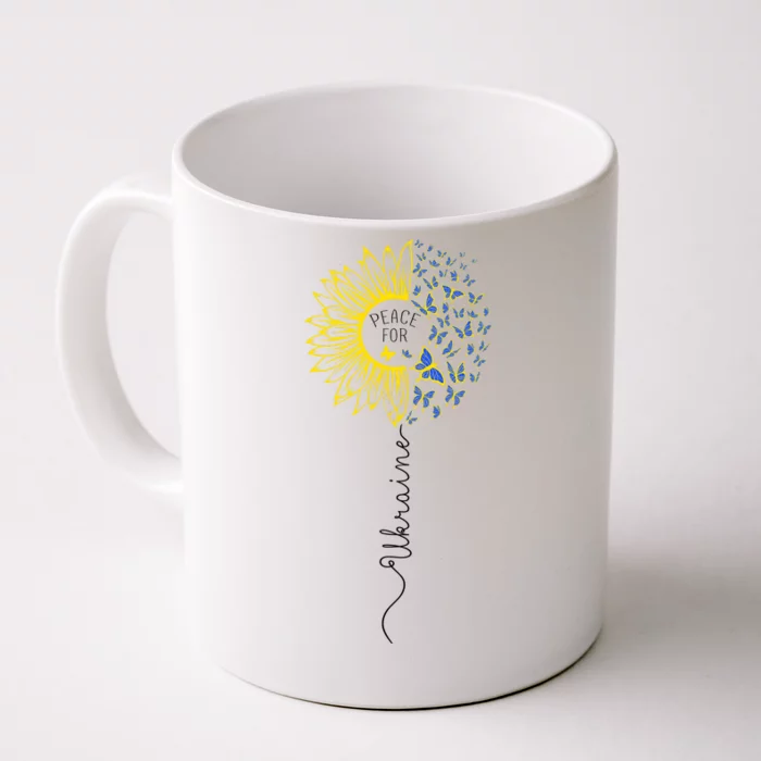 Peace Sunflower Butterflies Flag Support Front & Back Coffee Mug