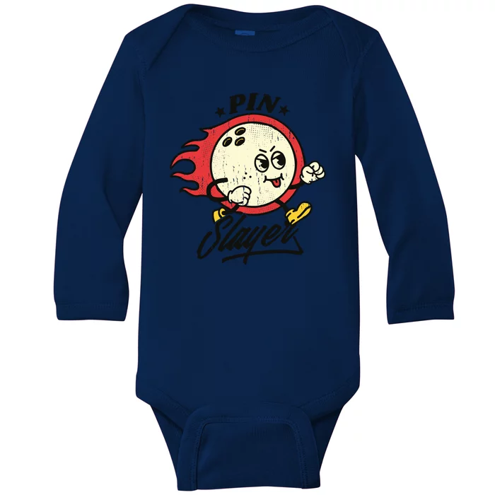 Pink Slayer Bowling Baby Long Sleeve Bodysuit