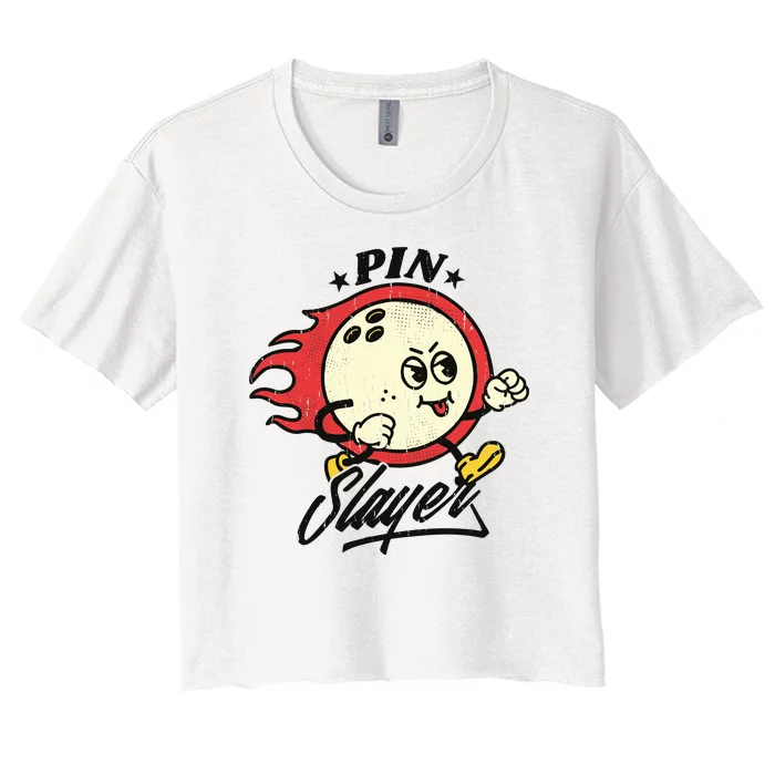 Pink Slayer Bowling Women's Crop Top Tee