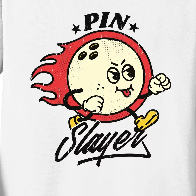 Pink Slayer Bowling Kids Long Sleeve Shirt