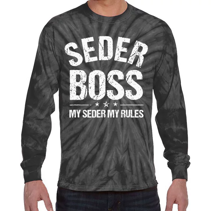 Passover Seder Boss My Rules Jewish Funny Pesach Matzah Tie-Dye Long Sleeve Shirt