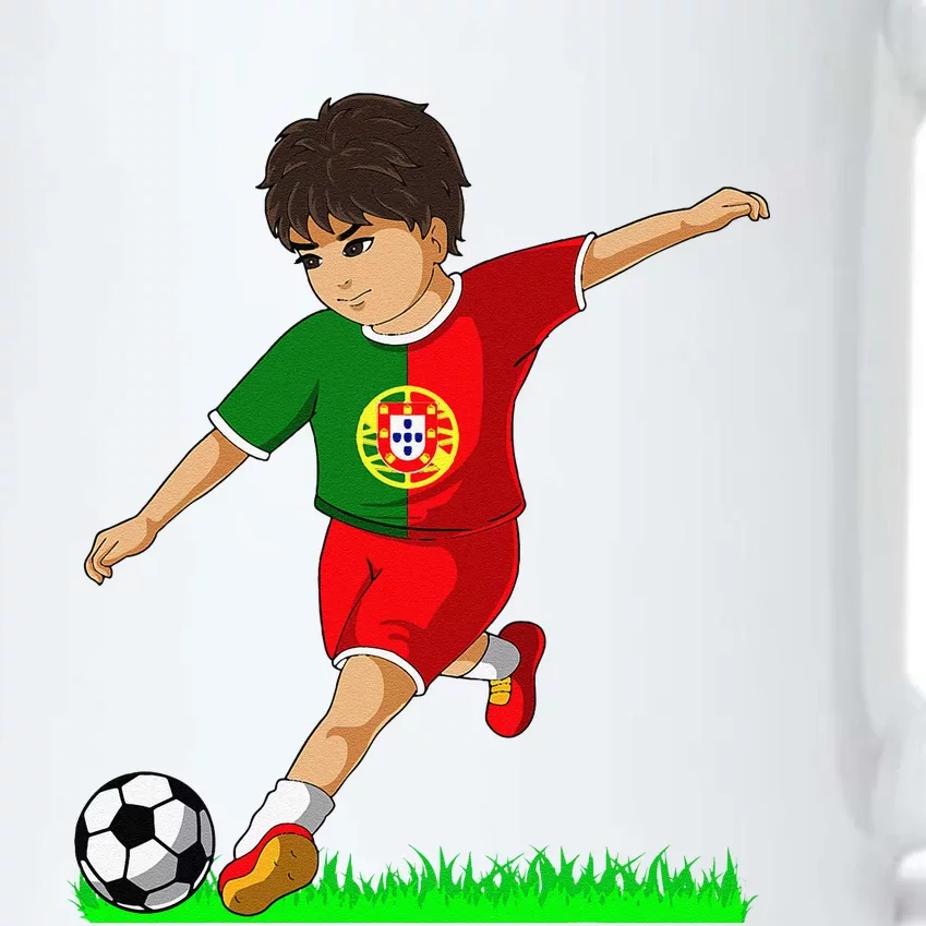 Portuguese Soccer Boy Portugal Flag Jersey Football Fans Black Color Changing Mug