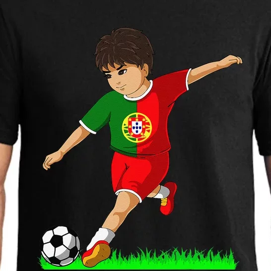 Portuguese Soccer Boy Portugal Flag Jersey Football Fans Pajama Set