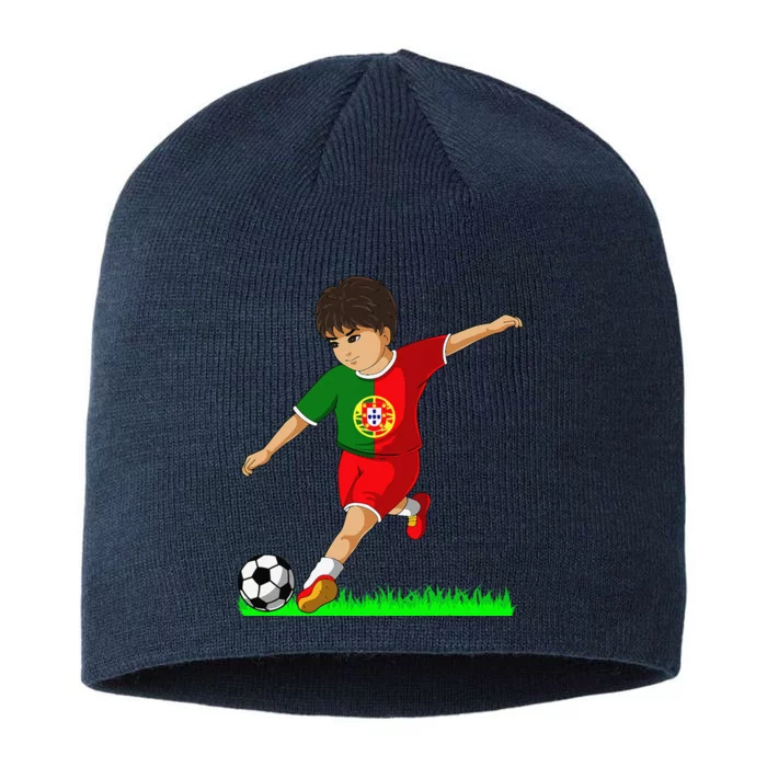 Portuguese Soccer Boy Portugal Flag Jersey Football Fans 8 1/2in Sustainable Knit Beanie