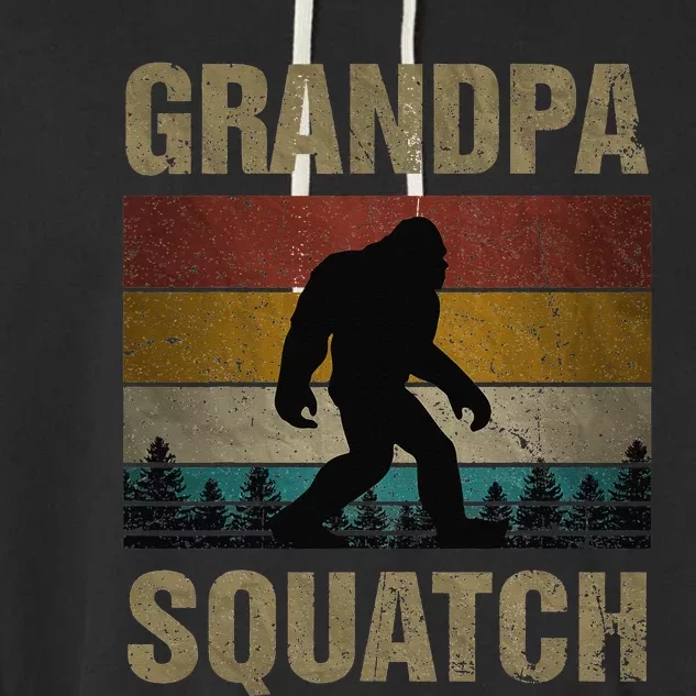 Papa Squatch Bigfoot Papa Sasquatch Yeti Family Garment-Dyed Fleece Hoodie