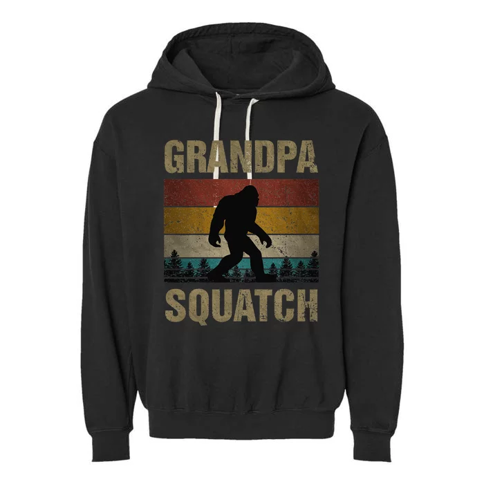 Papa Squatch Bigfoot Papa Sasquatch Yeti Family Garment-Dyed Fleece Hoodie