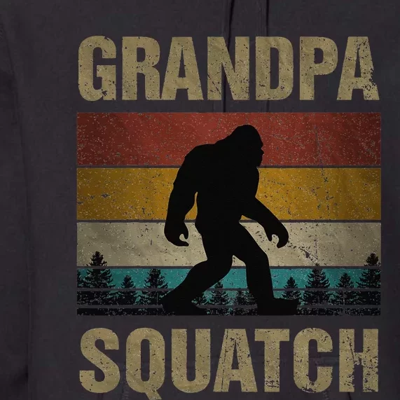 Papa Squatch Bigfoot Papa Sasquatch Yeti Family Premium Hoodie