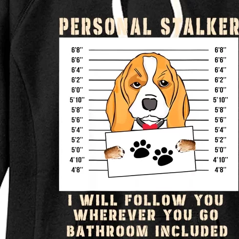 Personal Stalker Beagle Dog Arrested Jail Photo Funny Women's Fleece Hoodie