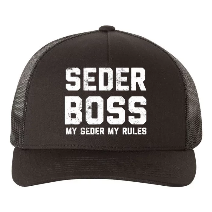 Passover Seder Boss My Rules Jewish Funny PESACH Matzah Yupoong Adult 5-Panel Trucker Hat