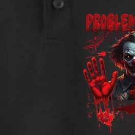 Problem Solved Bloody Hands Costume Clown Halloween Dry Zone Grid Performance Polo