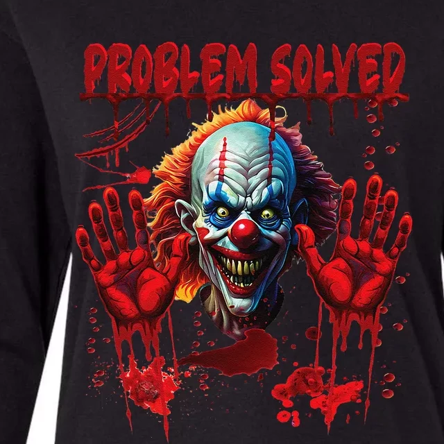 Problem Solved Bloody Hands Costume Clown Halloween Womens Cotton Relaxed Long Sleeve T-Shirt