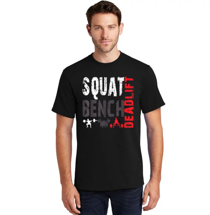 Squat, | Gift Weightlifting T-Shirt Tall Powerlifting, Deadlift, Bench, TeeShirtPalace