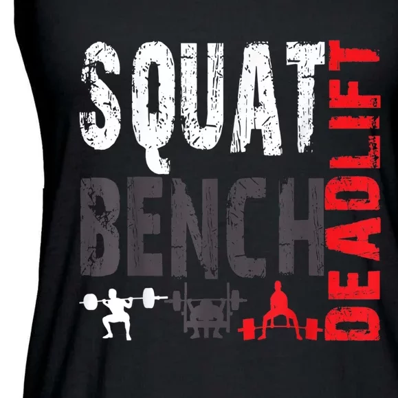 Powerlifting, Squat, Bench, Deadlift, Weightlifting Gift Ladies Essential Flowy Tank