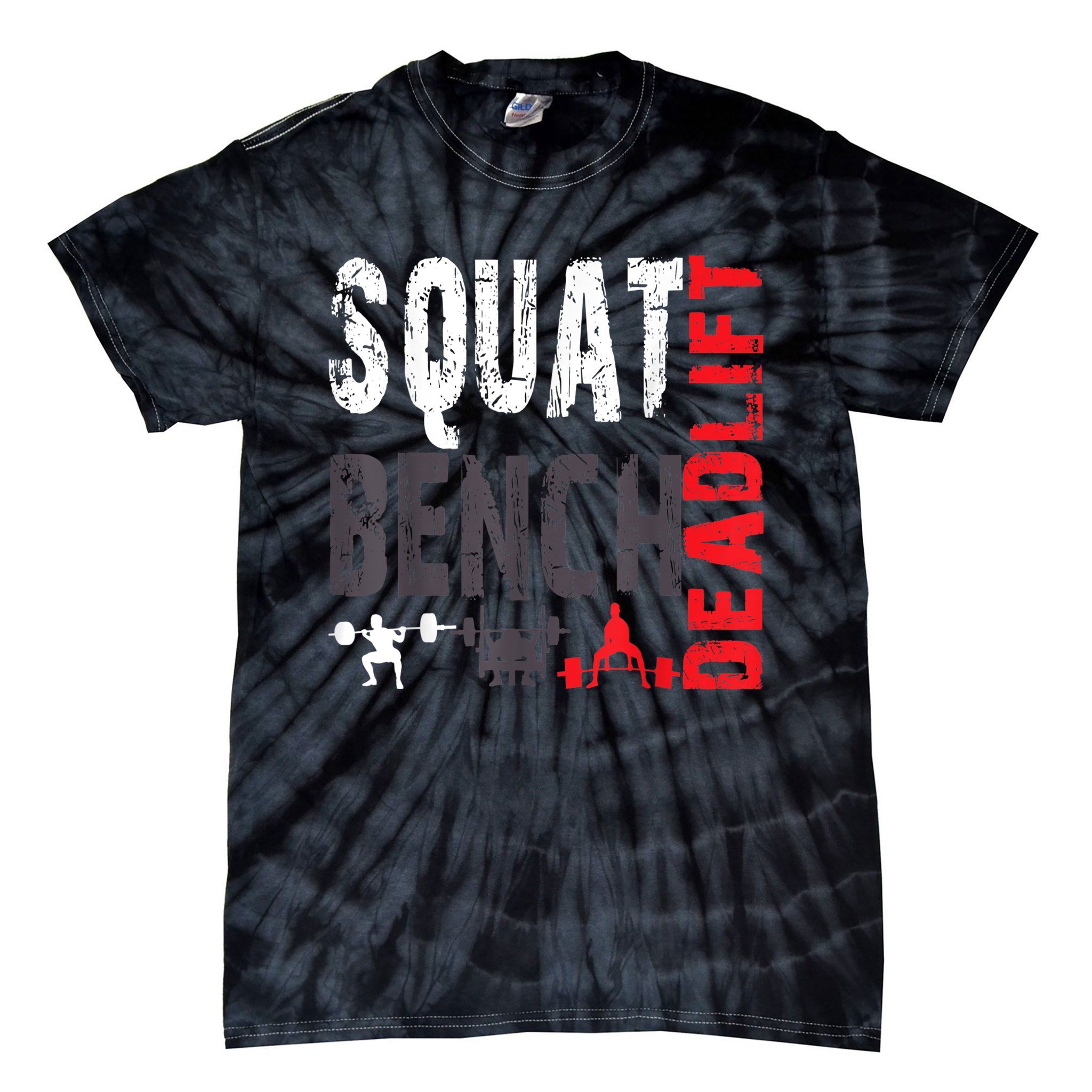 Powerlifting, Squat, Bench, Deadlift, Weightlifting Gift Tie-Dye T-Shirt