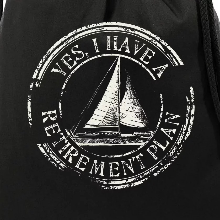 Plain Sailing Boat Retirement Plan Gift Design Idea Drawstring Bag