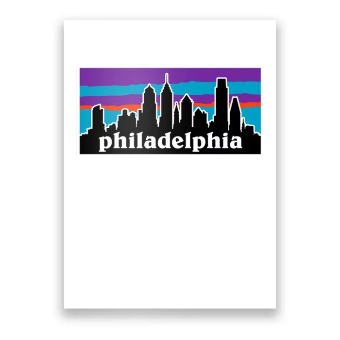 Philadelphia Skyline Baseball Philadelphia City Vintage Phill Poster