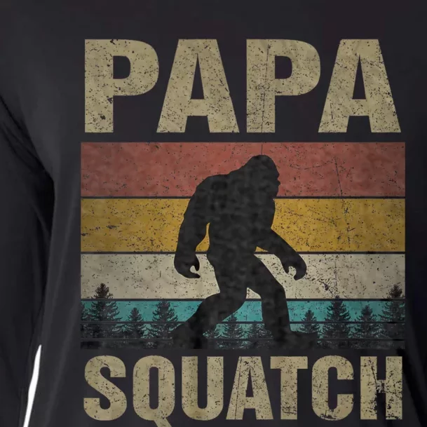 Papa Squatch Bigfoot Papa Sasquatch Yeti Family Cooling Performance Long Sleeve Crew