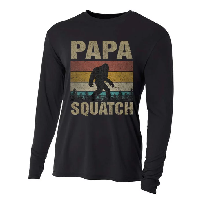 Papa Squatch Bigfoot Papa Sasquatch Yeti Family Cooling Performance Long Sleeve Crew