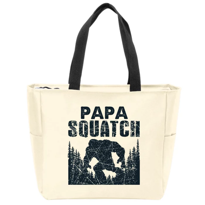 Papa Squatch Bigfoot Dad Fathers Day Zip Tote Bag