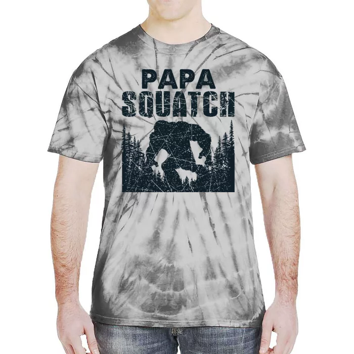 Papa Squatch Bigfoot Dad Fathers Day Tie-Dye T-Shirt