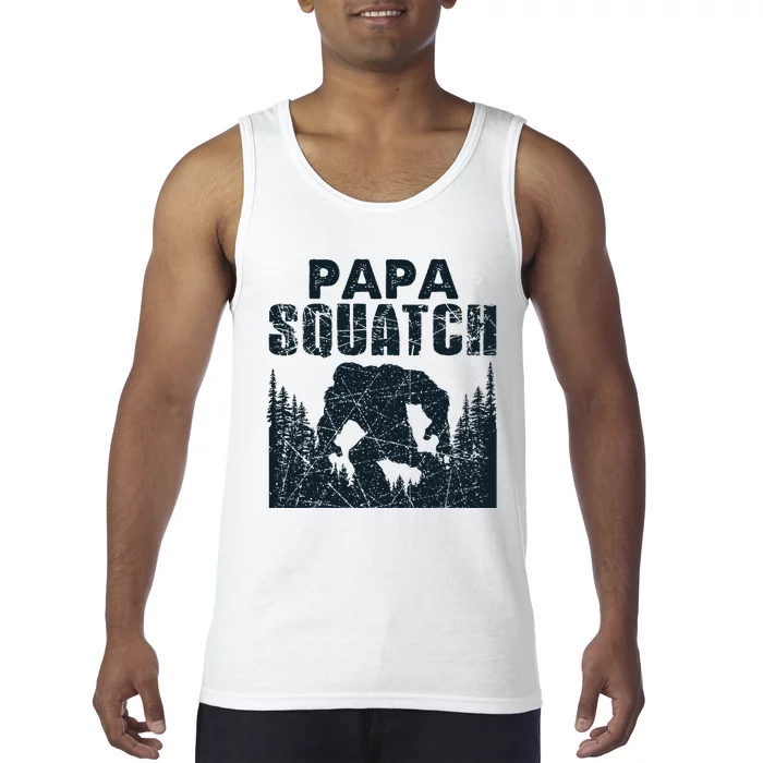 Papa Squatch Bigfoot Dad Fathers Day Tank Top