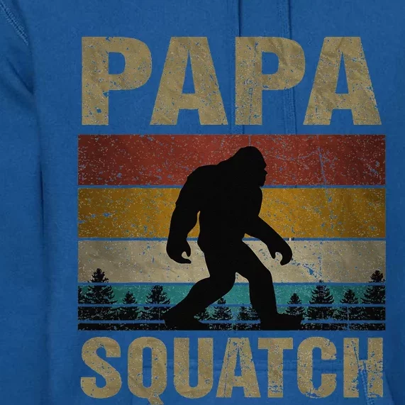 Papa Squatch Bigfoot Papa Sasquatch Yeti Family Premium Hoodie