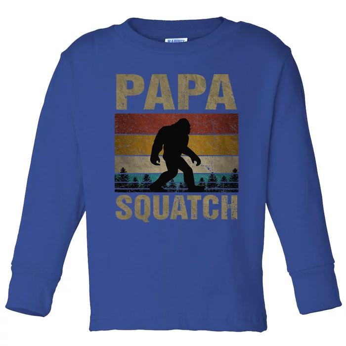 Papa Squatch Bigfoot Papa Sasquatch Yeti Family Toddler Long Sleeve Shirt