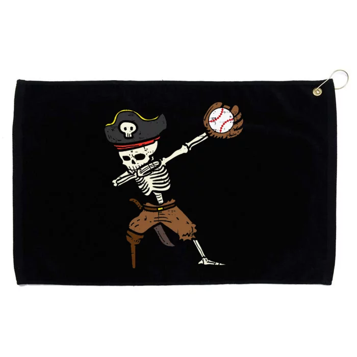 Pirate Skeleton Baseball Catcher Halloween Grommeted Golf Towel