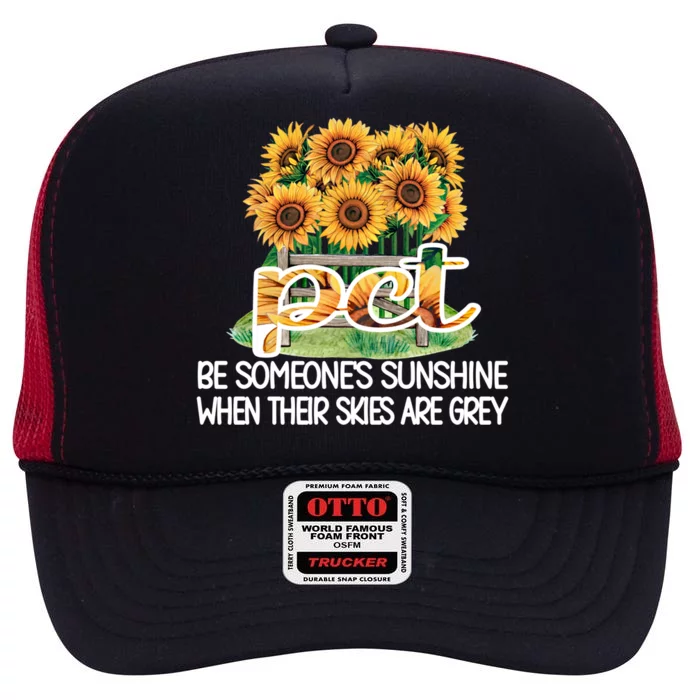 Pct Sunflower Best Patient Care Tech Meaningful Gift High Crown Mesh Trucker Hat