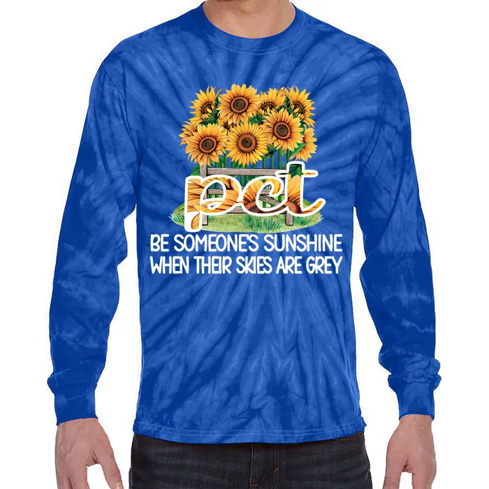 Pct Sunflower Best Patient Care Tech Meaningful Gift Tie-Dye Long Sleeve Shirt