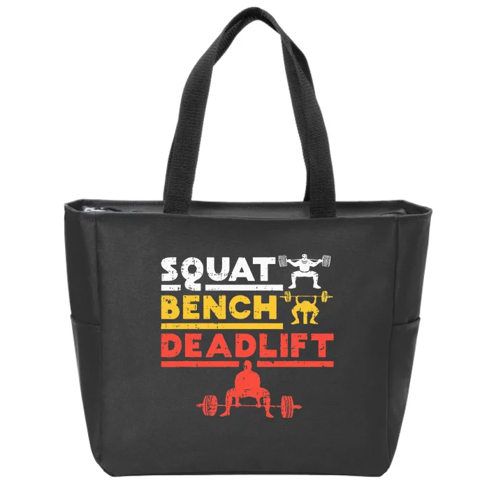 Powerlifting Squat Bench Deadlift Weightlifting Zip Tote Bag