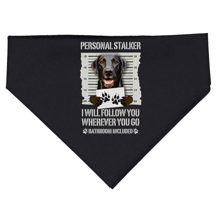 Personal Stalker Black Labrador Black Lab USA-Made Doggie Bandana