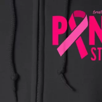 Pink Strong Breast Cancer Awareness Full Zip Hoodie