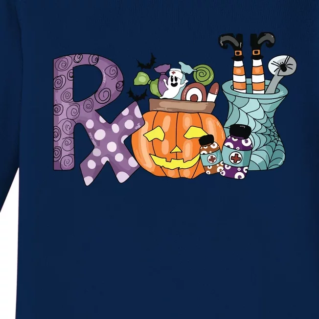 Pharmacy Squad Boo Crew Pharmacist Pharmacy Tech Halloween Baby Long Sleeve Bodysuit