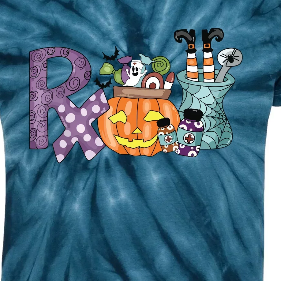 Pharmacy Squad Boo Crew Pharmacist Pharmacy Tech Halloween Kids Tie-Dye T-Shirt