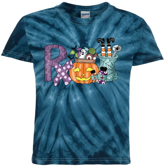 Pharmacy Squad Boo Crew Pharmacist Pharmacy Tech Halloween Kids Tie-Dye T-Shirt