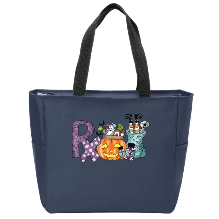 Pharmacy Squad Boo Crew Pharmacist Pharmacy Tech Halloween Zip Tote Bag