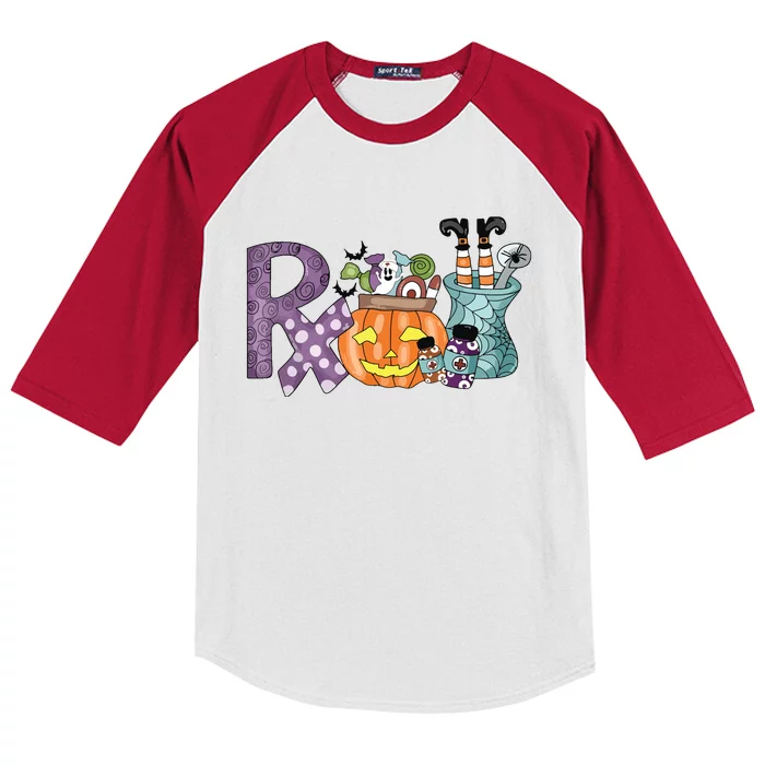 Pharmacy Squad Boo Crew Pharmacist Pharmacy Tech Halloween Kids Colorblock Raglan Jersey