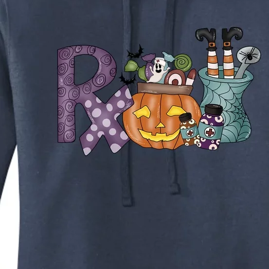 Pharmacy Squad Boo Crew Pharmacist Pharmacy Tech Halloween Gift Women's Pullover Hoodie