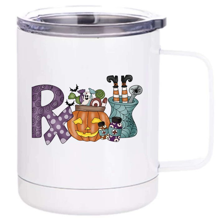 Pharmacy Squad Boo Crew Pharmacist Pharmacy Tech Halloween Gift Front & Back 12oz Stainless Steel Tumbler Cup