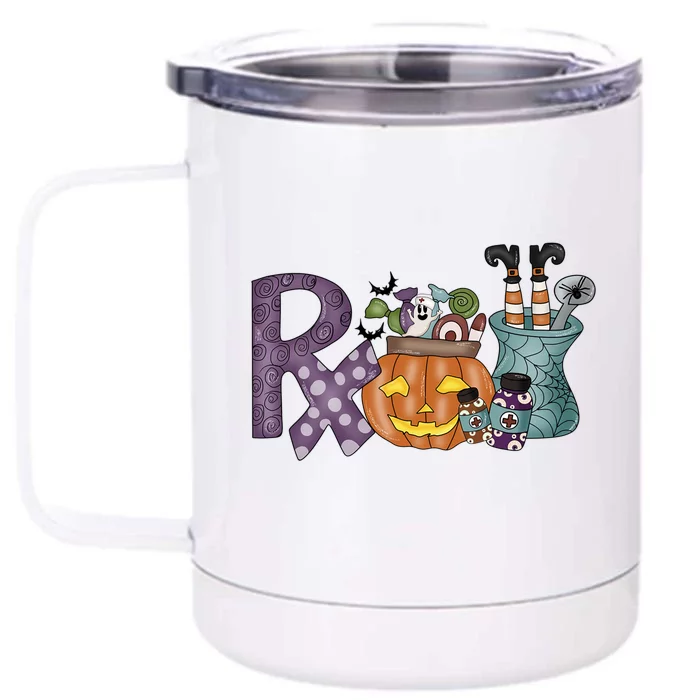 Pharmacy Squad Boo Crew Pharmacist Pharmacy Tech Halloween Gift Front & Back 12oz Stainless Steel Tumbler Cup