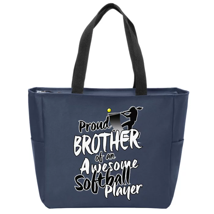 Proud Softball Brother Gifts For Siblings Day Zip Tote Bag