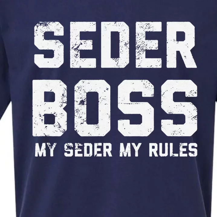 Passover Seder Boss My Rules Jewish Funny PESACH Matzah Sueded Cloud Jersey T-Shirt