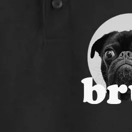 Pug says “Bruh” Adorable Dog Funny Humor Fashion Dry Zone Grid Performance Polo